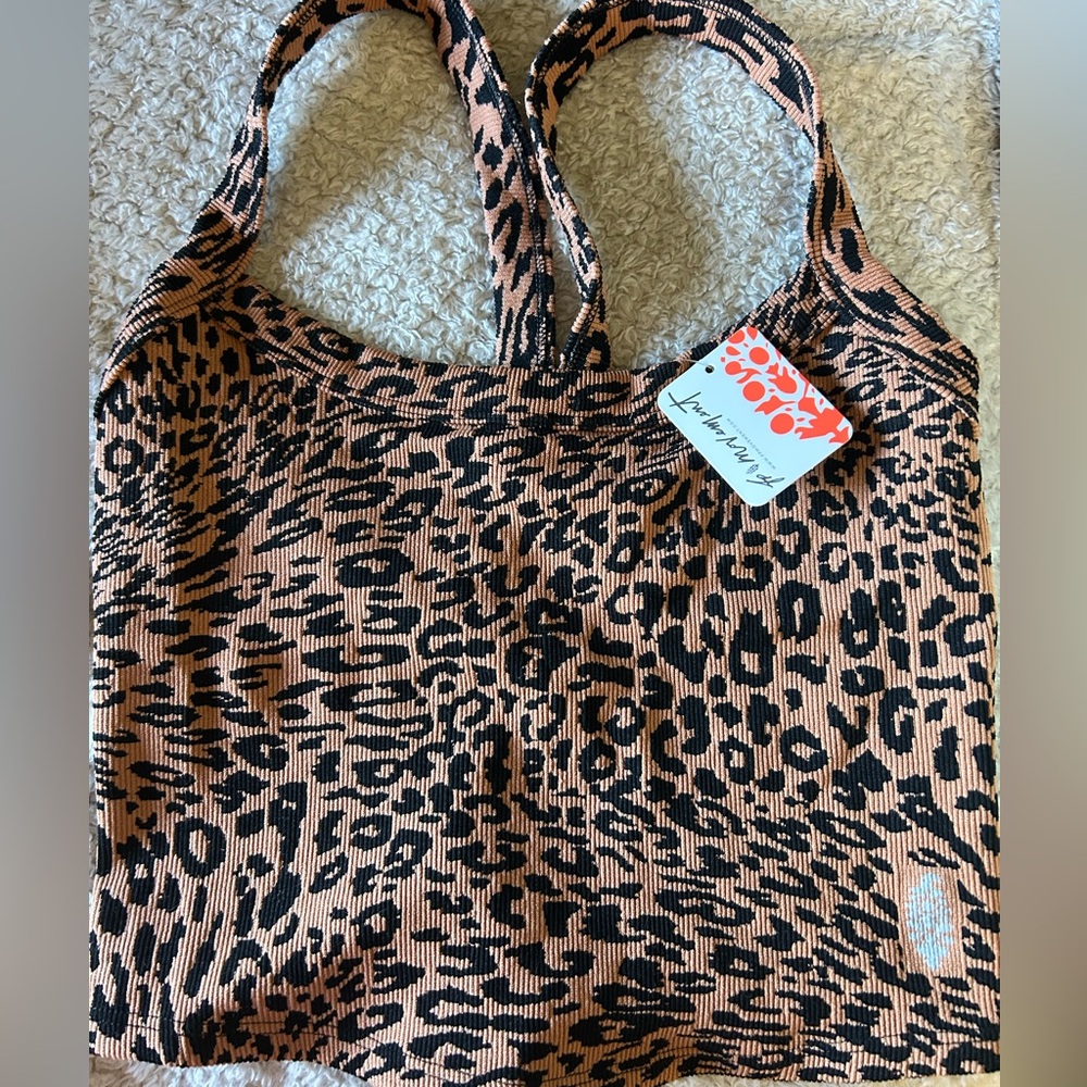 NWT* FP Movement by Free People Leopard Print Tank Top - Black and Tan